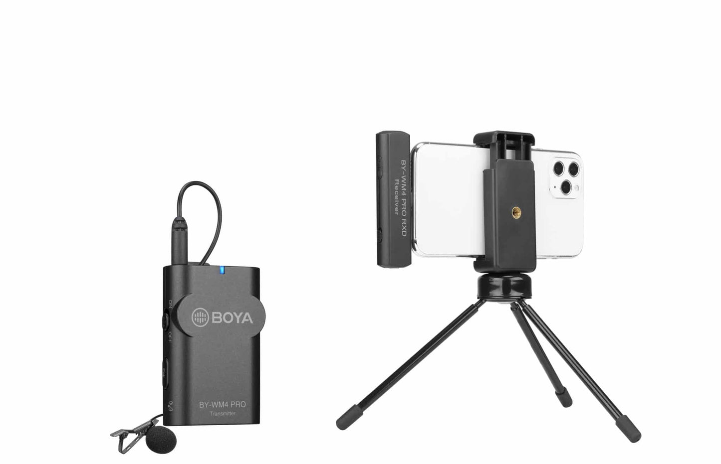 BOYA BY-WM4 Pro-K3 draadloze microfoon-set met zender en Apple Lightning-ontvanger voor iPhone - Draadloze microfoons