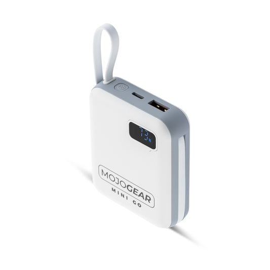 MOJOGEAR MINI GO 10.000mAh powerbank met kabels - Wit - Powerbanks
