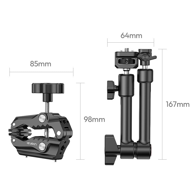 Ulanzi HD02 Magic Arm Kit mit Klemme – Schwarz