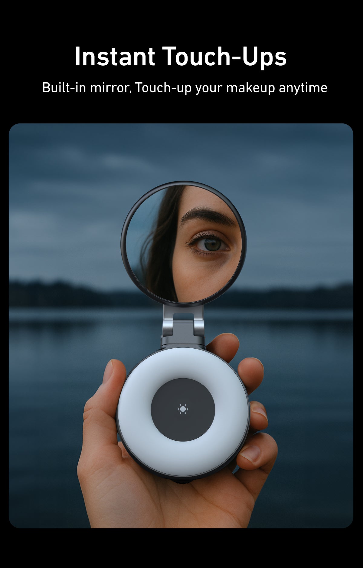 Telesin C03 drehbares MagSafe Selfie-Licht + Spiegel - Schwarz