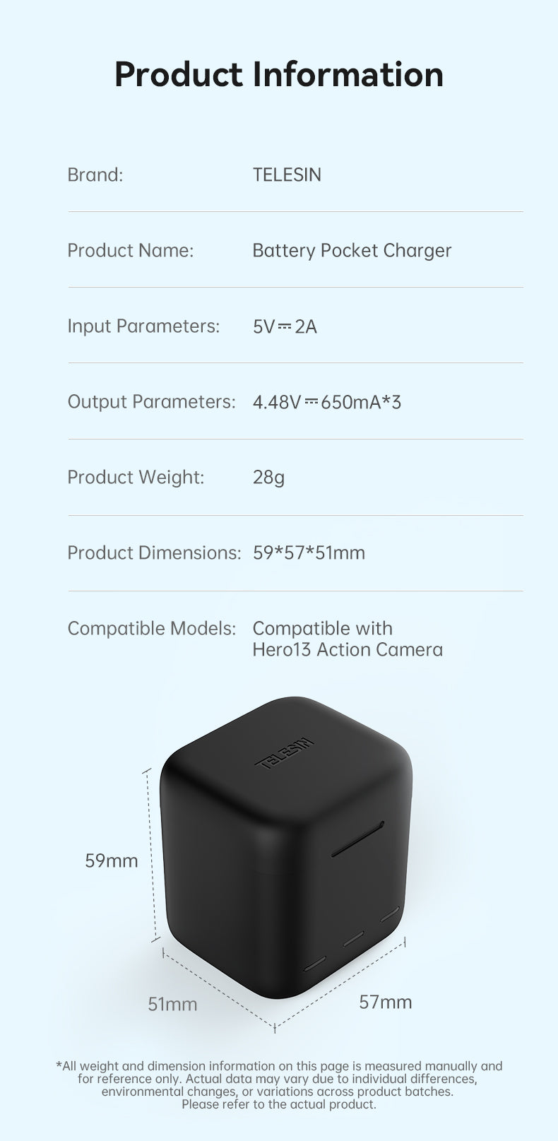 Telesin Akkuladebox für GoPro Hero 13