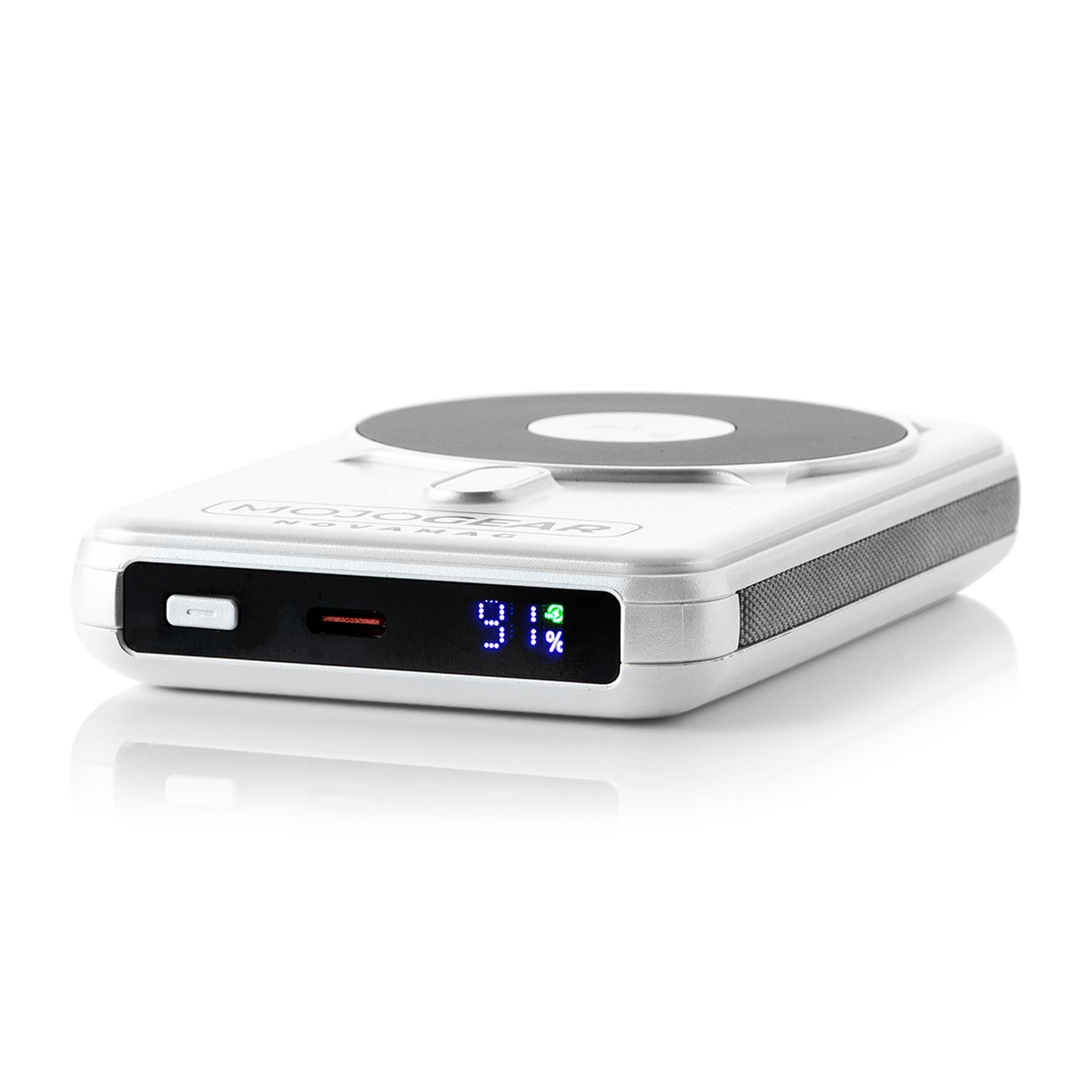 MOJOGEAR NovaMag All-in-1 Powerbank 10.000 mAh – Draadloos Qi2 & ingebouwde kabels – Wit - Powerbanks