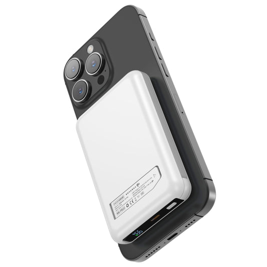 MOJOGEAR NovaMag All-in-1 Powerbank 10.000 mAh – Draadloos Qi2 & ingebouwde kabels – Wit - Powerbanks