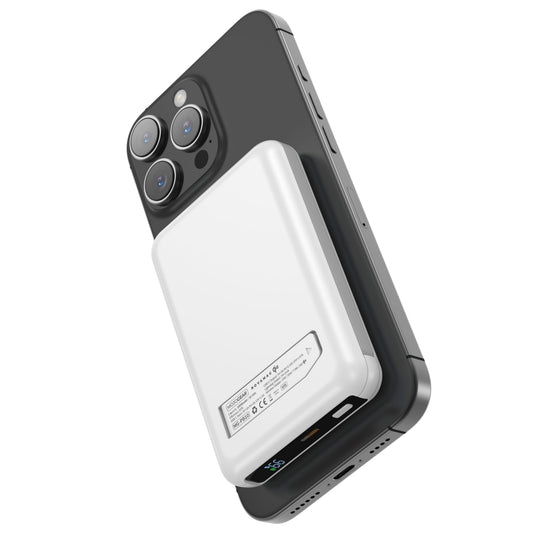 MOJOGEAR NovaMag All-in-1 Powerbank 10.000 mAh – Draadloos Qi2 & ingebouwde kabels – Wit - Powerbanks