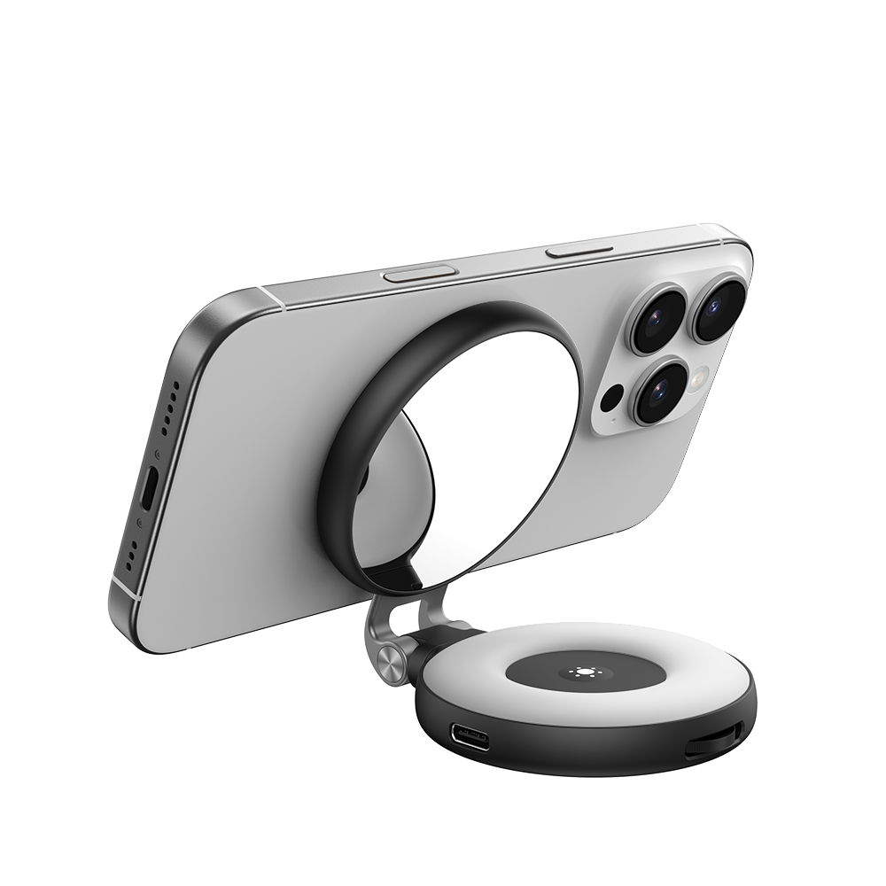 Telesin C03 drehbares MagSafe Selfie-Licht + Spiegel - Schwarz