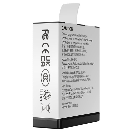 Telesin oplaadbare batterij voor GoPro 13 - 1950 mAh - GoPro Accu's en opladers