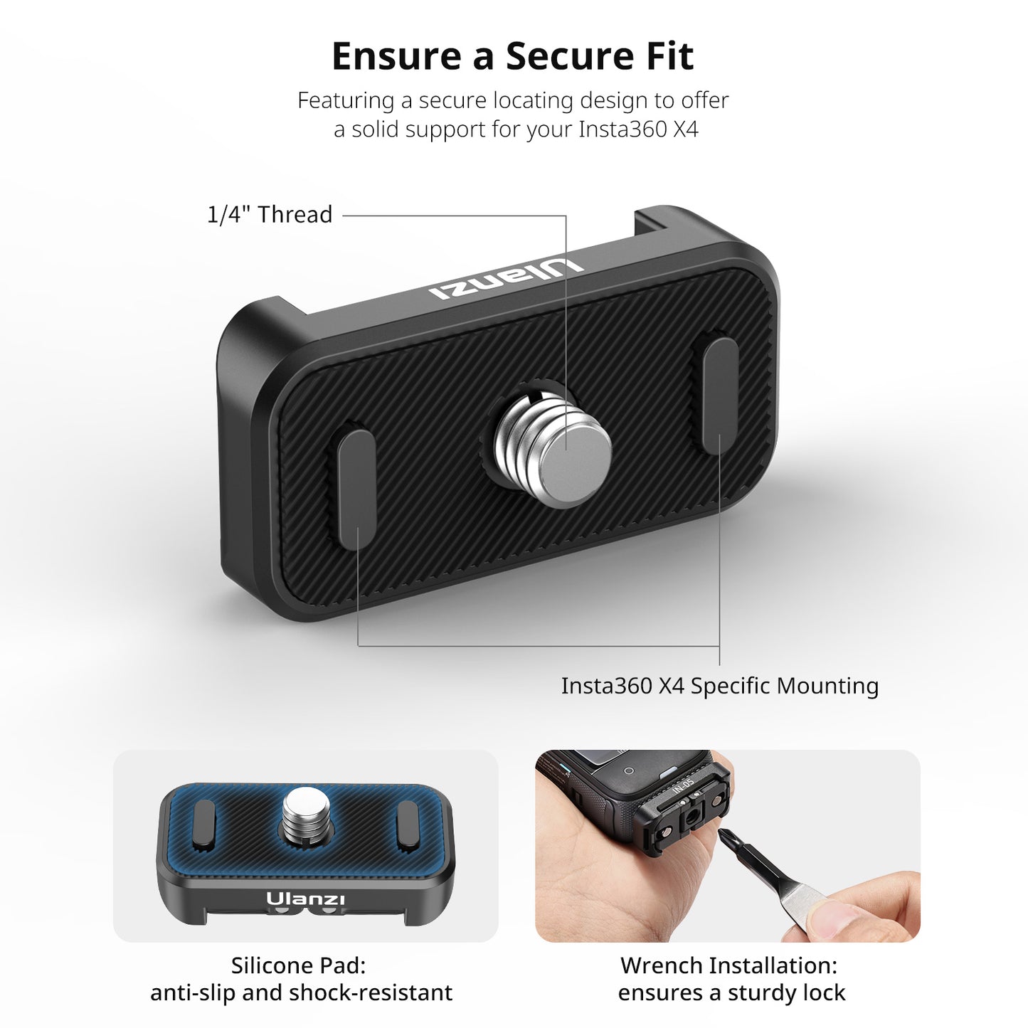 Ulanzi IN-05 Quick-Release Plate voor Insta360 X4 - GoPro-accessoires