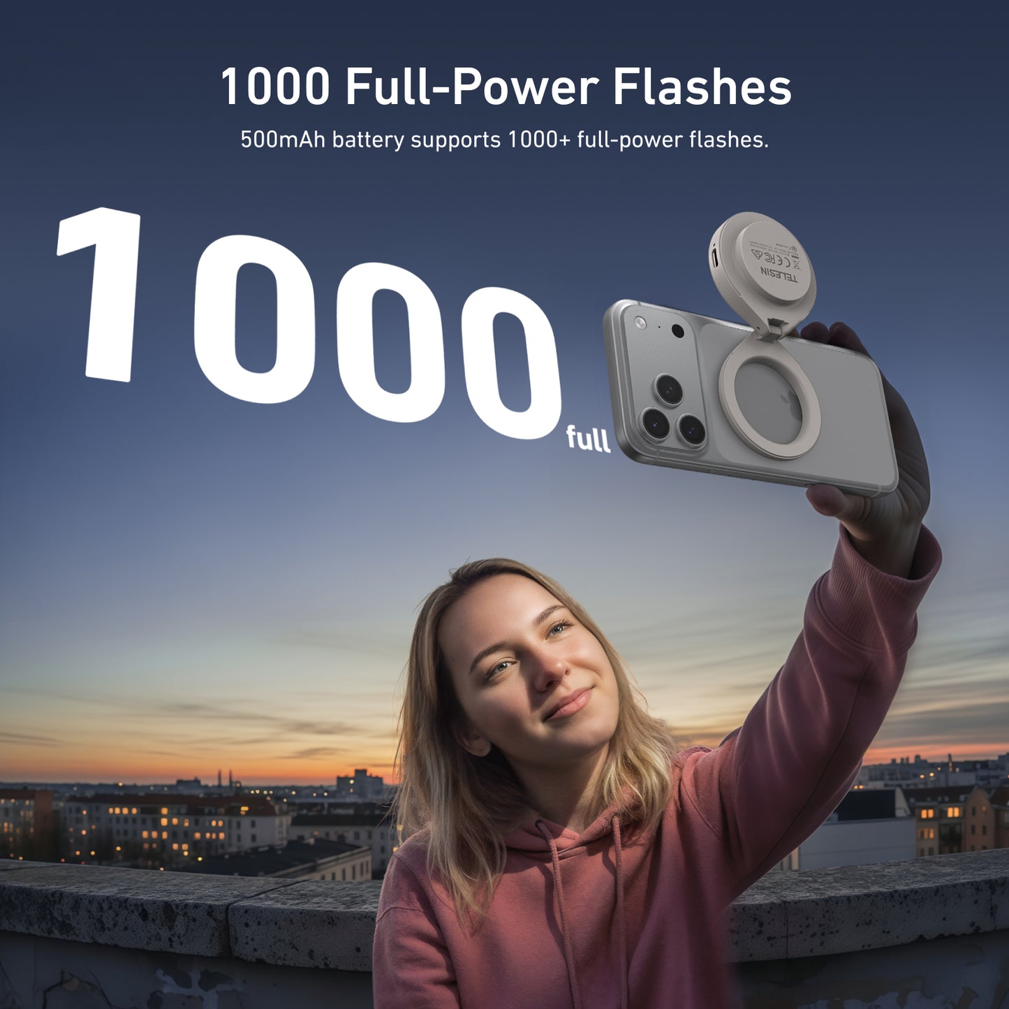 Telesin magnetische flitser & ringlamp voor smartphone met MagSafe - Wit - Ringlampen