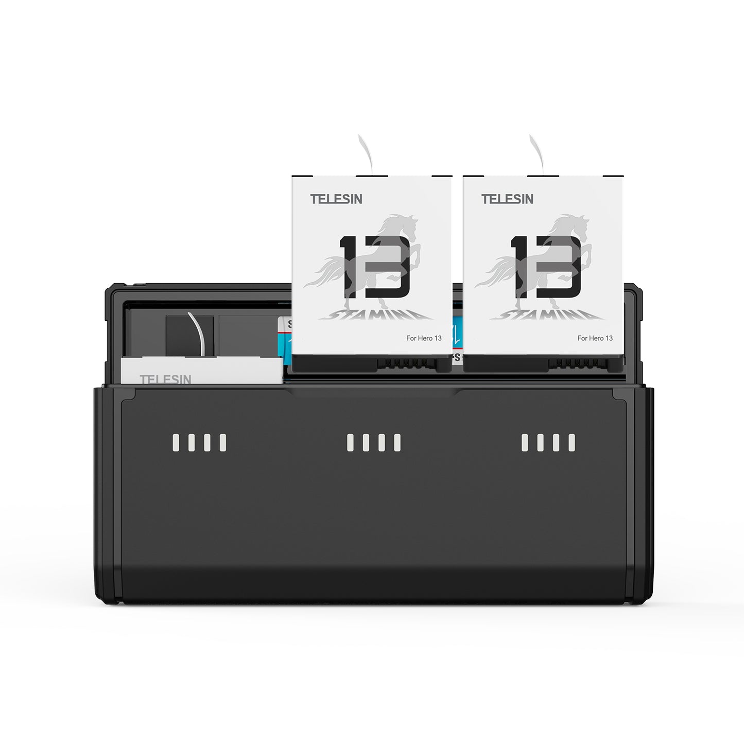 Telesin Pocket Triple Oplaadcase met 2 batterijen - voor GoPro 13 - GoPro Accu's en opladers