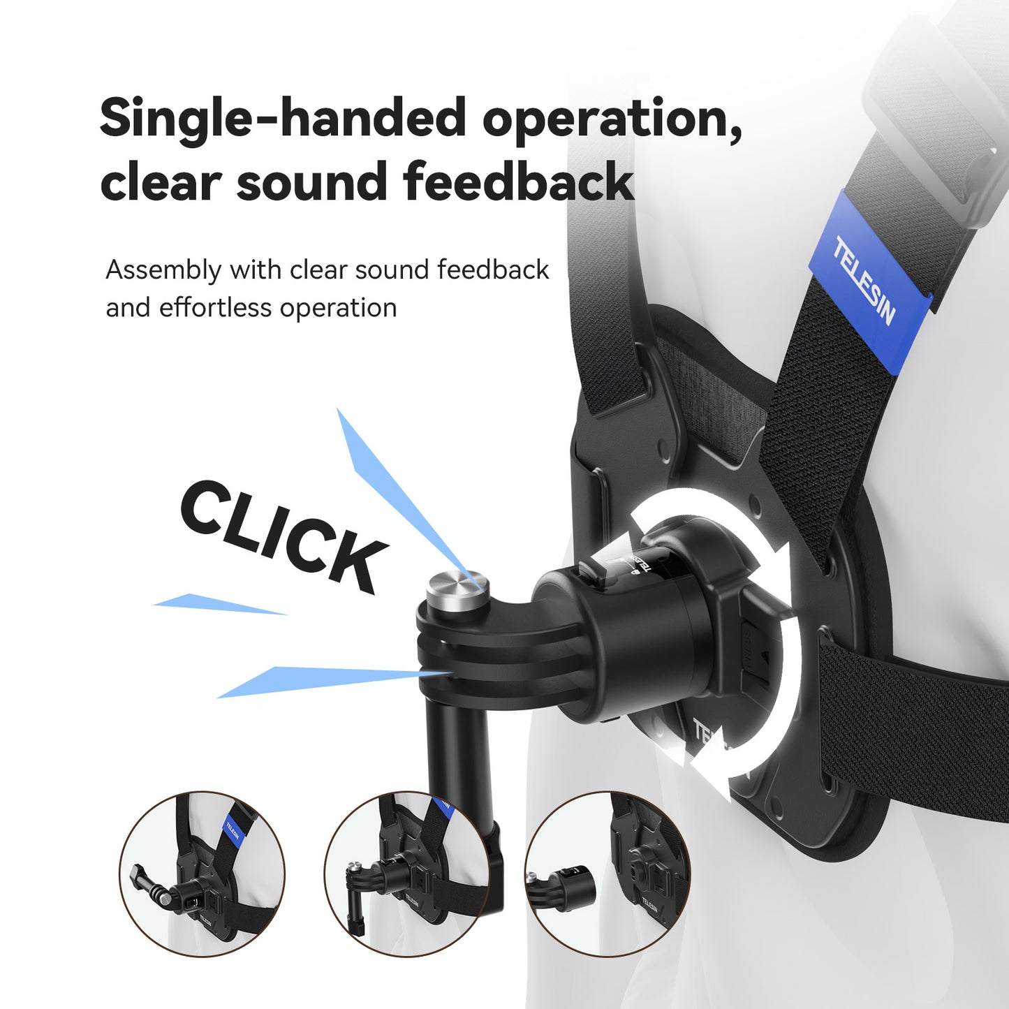 Telesin Quick Release Chest Mount voor GoPro, Osmo Action & Insta360 - GoPro Mounts