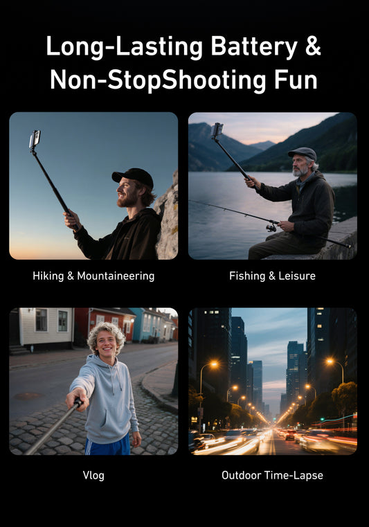 Telesin Power Selfie Stick met ingebouwde powerbank - 102cm - Selfiesticks