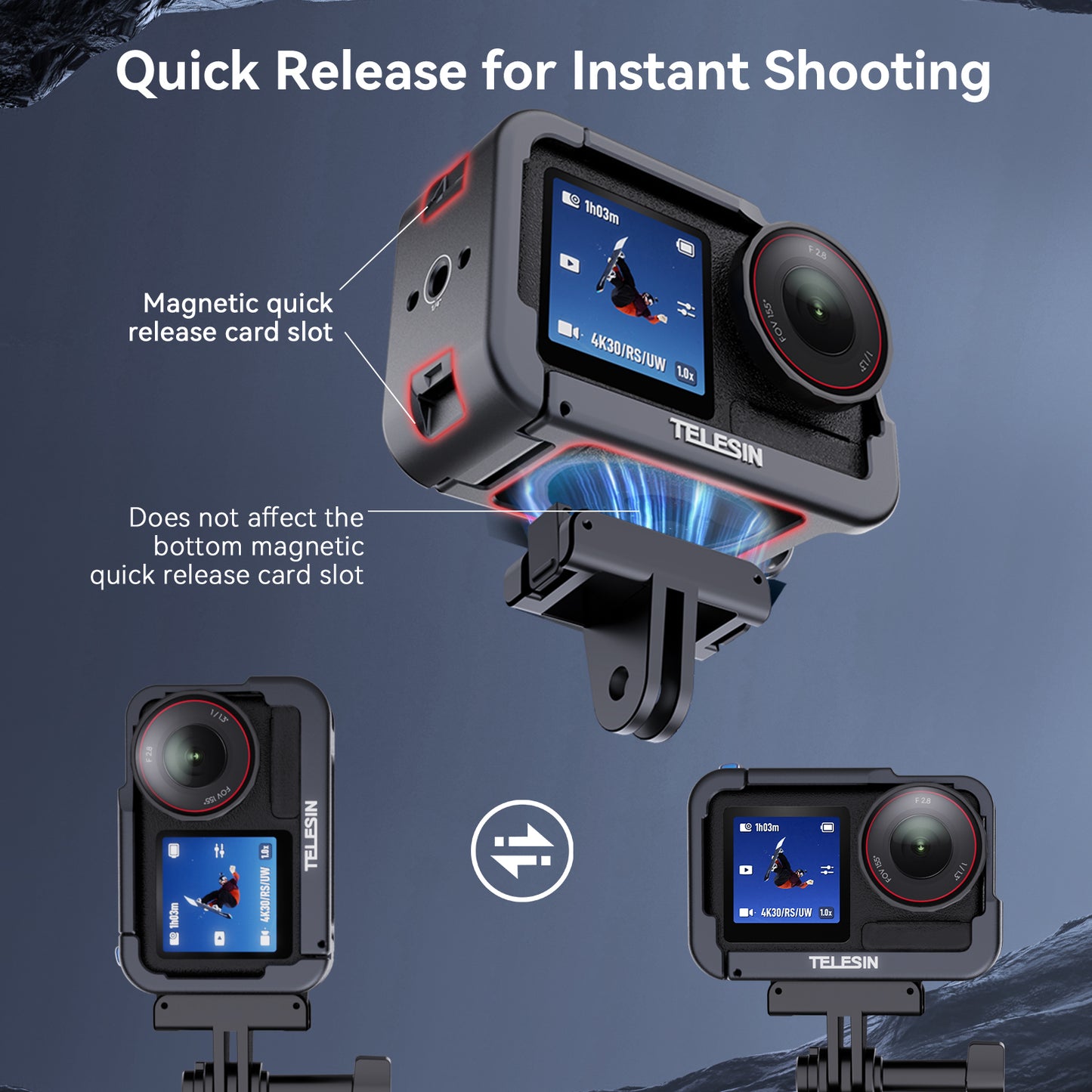 Telesin Metallkäfig V2 für DJI Osmo Action 5 Pro/4/3