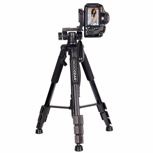 MOJOGEAR 140cm Camera en Telefoon Statief met Premium Telefoonhouder - Grote statieven