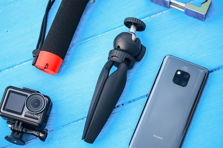 MOJOGEAR Video KIT / vlog set: Mini-statief + telefoonhouder + microfoon + lampje - Ministatieven