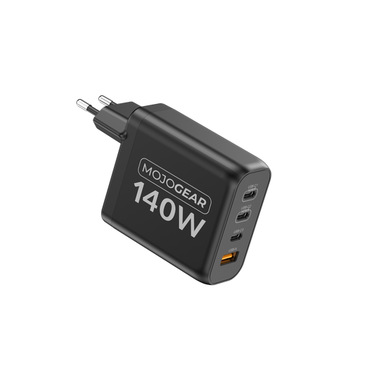MOJOGEAR CHARGE+ 140 Watt oplader met USB-C naar USB-C kabel 3 meter - Opladers