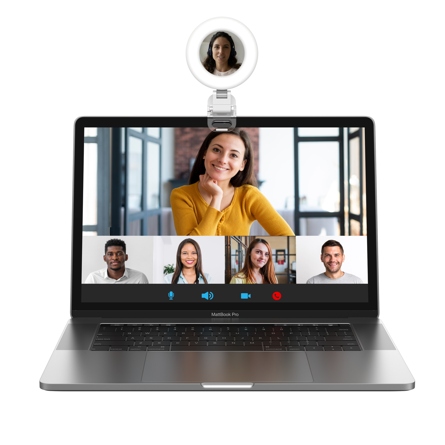 Telesin Mini Selfie-Ringlicht mit Klemme für Smartphone - Weiß