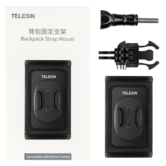 Telesin 360° draaibare backpack strap mount voor action cam - GoPro Mounts