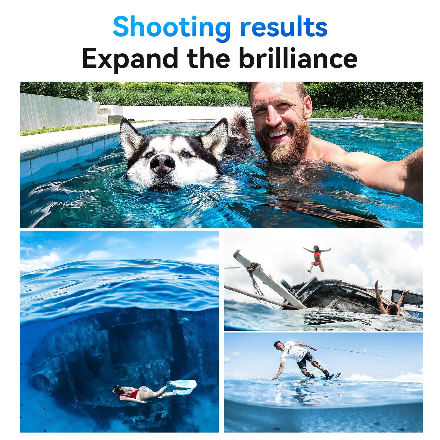 Telesin OA-DMP-001 waterdichte Dome behuizing voor DJI Osmo Action 3/4 - GoPro Onderwater-accessoires