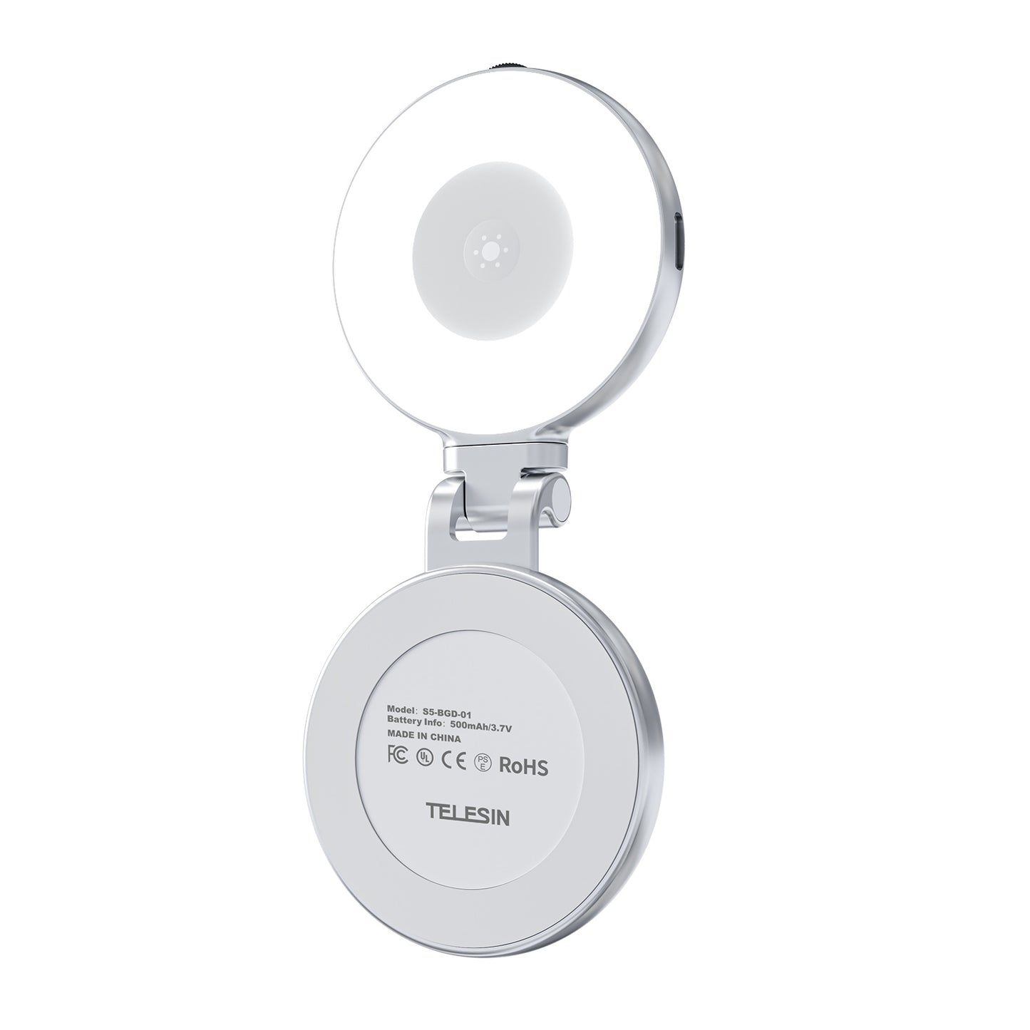 Telesin C03 MagSafe Selfie-Leuchte mit Spiegel – Silber