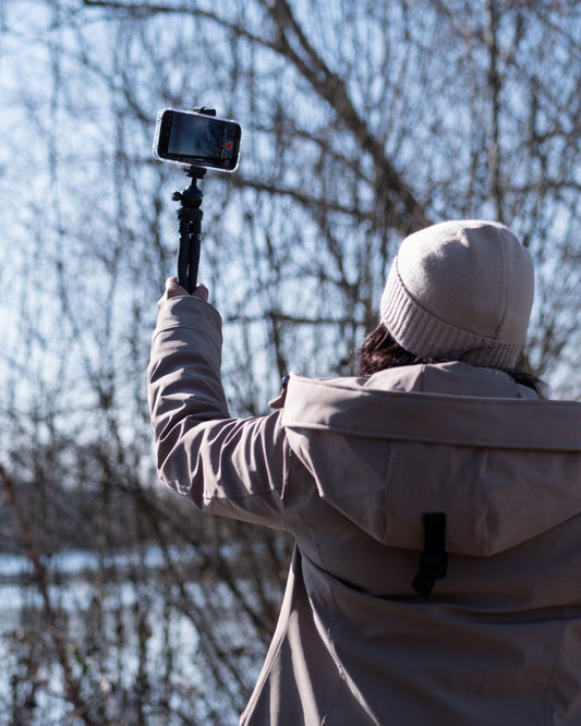 Flexibel statief met extra stevige poten KIT: incl. telefoonhouder, bluetooth remote, GoPro-adapter & opbergzakje - Flexibele statieven