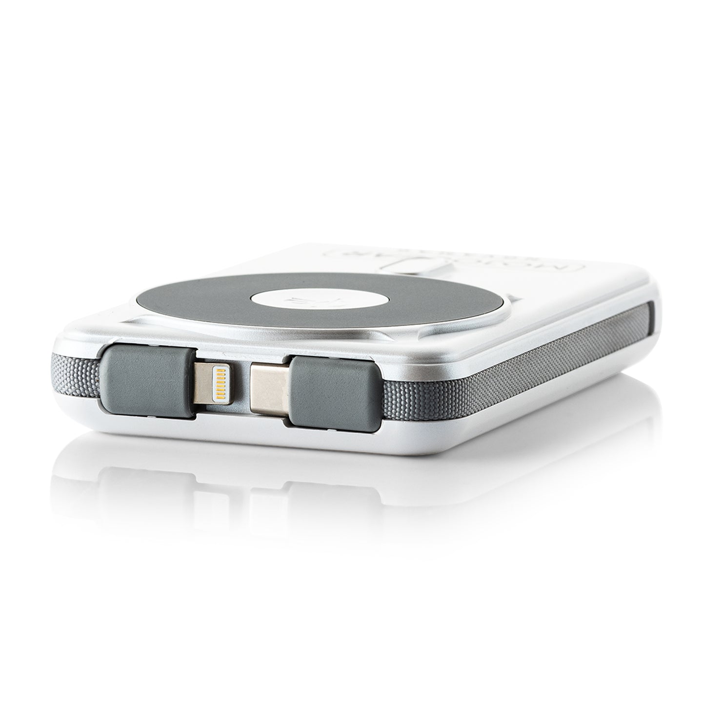 MOJOGEAR NovaMag All-in-1 Powerbank 10.000 mAh – Draadloos Qi2 & ingebouwde kabels – Wit - Powerbanks