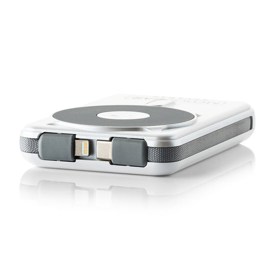 MOJOGEAR NovaMag All-in-1 Powerbank 10.000 mAh – Draadloos Qi2 & ingebouwde kabels – Wit - Powerbanks