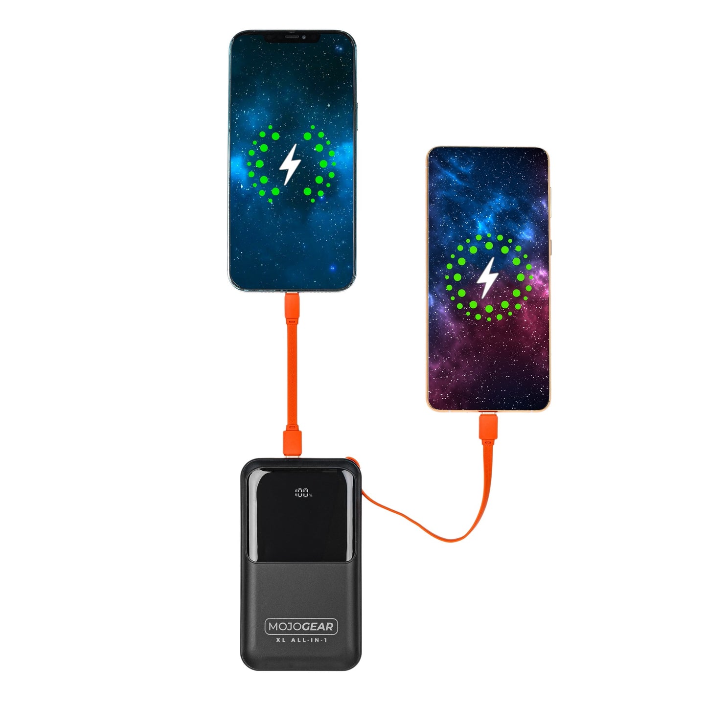 MOJOGEAR XL All-in-1 Powerbank 20.000 mAh met ingebouwde Lightning en USB-C kabels - Powerbanks