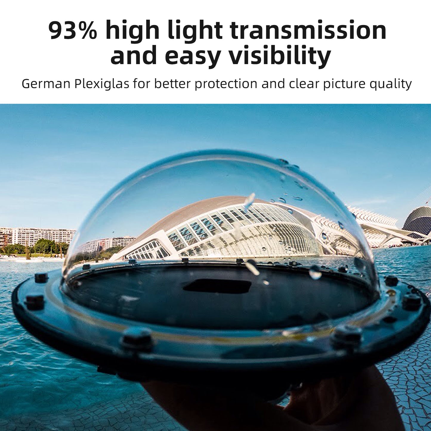 Telesin Waterdichte Dome behuizing voor GoPro Hero 9,10,11 en 12 - GoPro Onderwater-accessoires