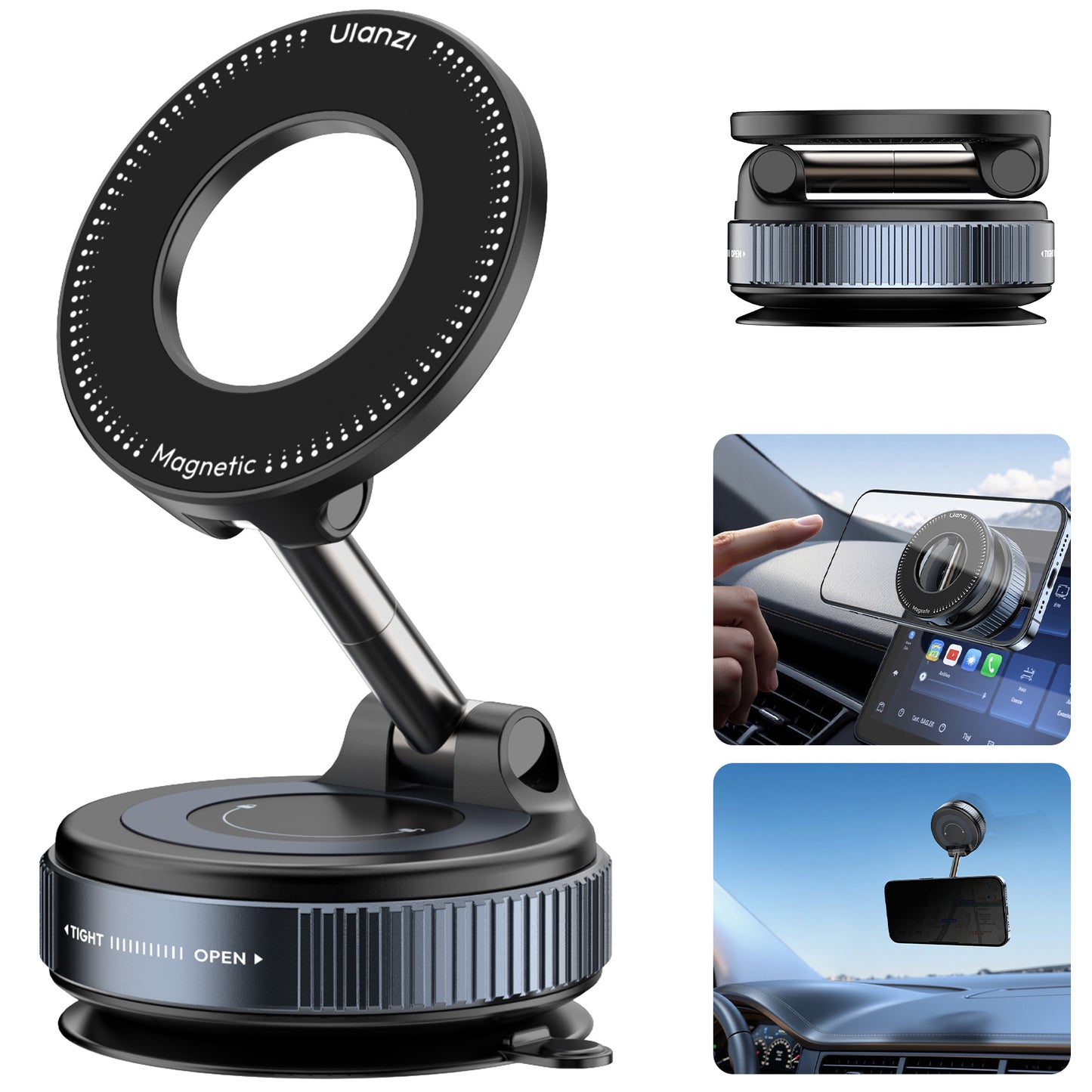 Ulanzi SK-25 MagMount Zuignap-houder voor smartphone - Magnetisch - Telefoonhouders
