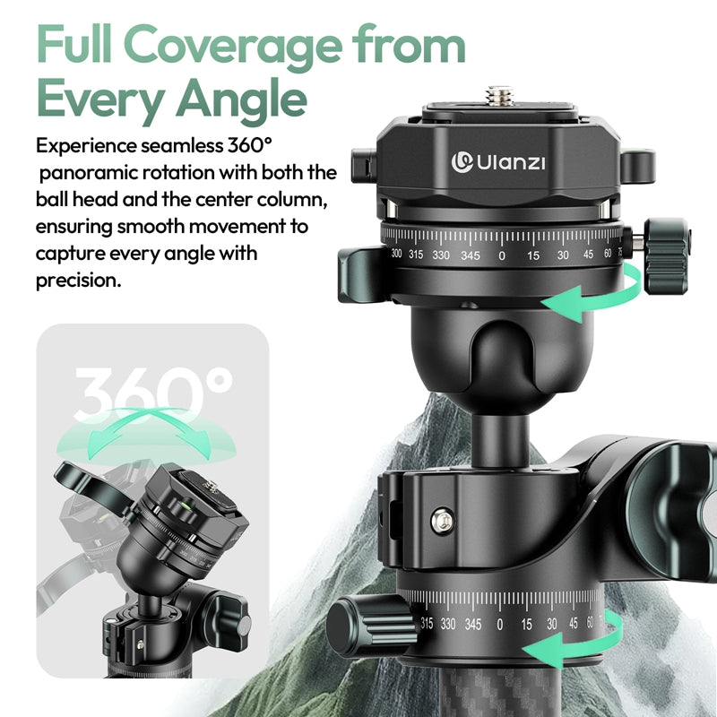 Ulanzi GlideGo JJ05 Carbon-Fotostativ mit neigbarem Arm