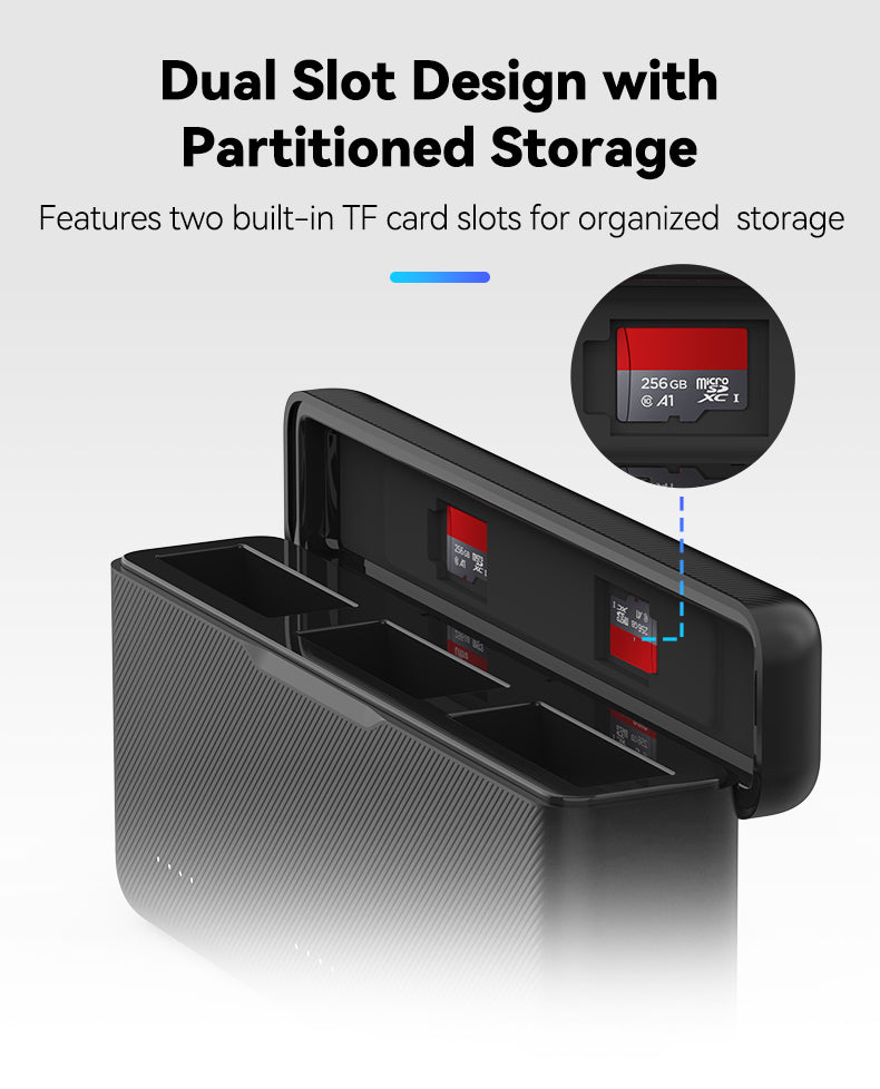 Telesin Pocket-Ladebox für DJI Osmo Action 5/4/3 (3 Steckplätze)