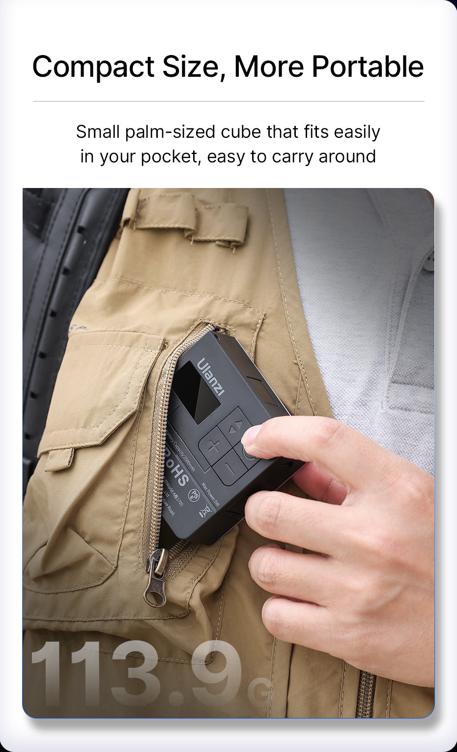 Ulanzi VL49 Pro Mini RGB videolamp - Cameralampen