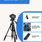 MOJOGEAR 179cm 3-in-1 camera & telefoon statief: driepoot, monopod & horizontale arm - Grote statieven