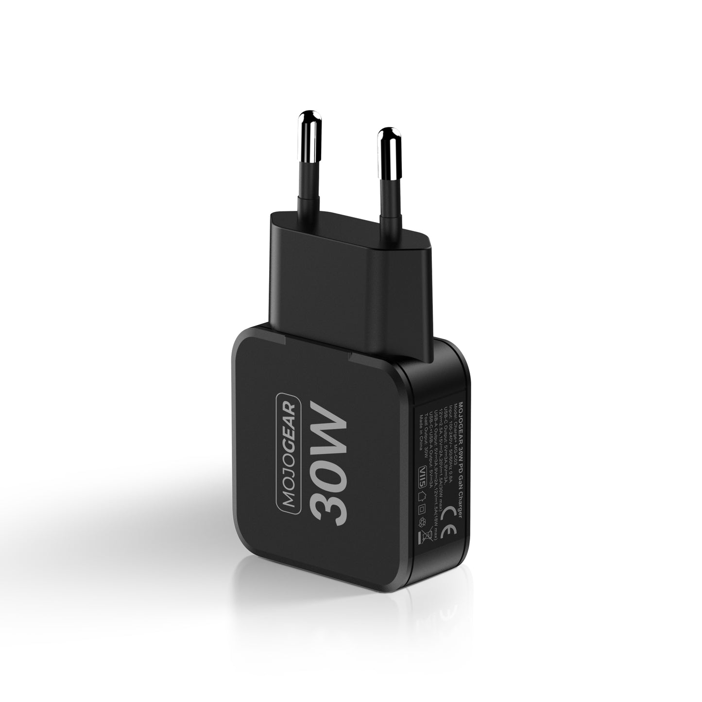 MOJOGEAR CHARGE+ 30 W ultraflaches USB-C-Ladegerät mit 2 USB/USB-C-Anschlüssen