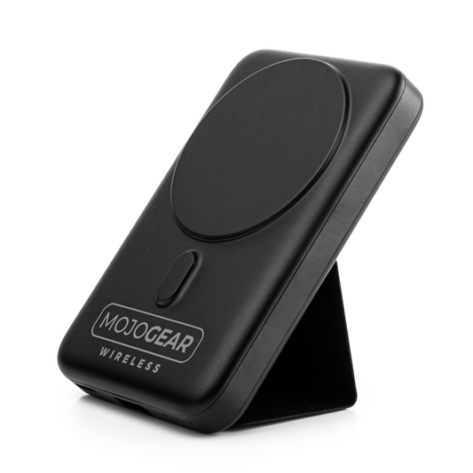 MOJOGEAR Wireless MagSafe powerbank 10.000 mAh - Magnetisch en Draadloos voor Android en iPhone - Met standaard - Wit - Powerbanks
