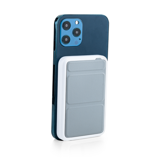 MOJOGEAR Wireless MagSafe powerbank 10.000 mAh - Magnetisch en Draadloos voor Android en iPhone - Met standaard - Wit - Powerbanks