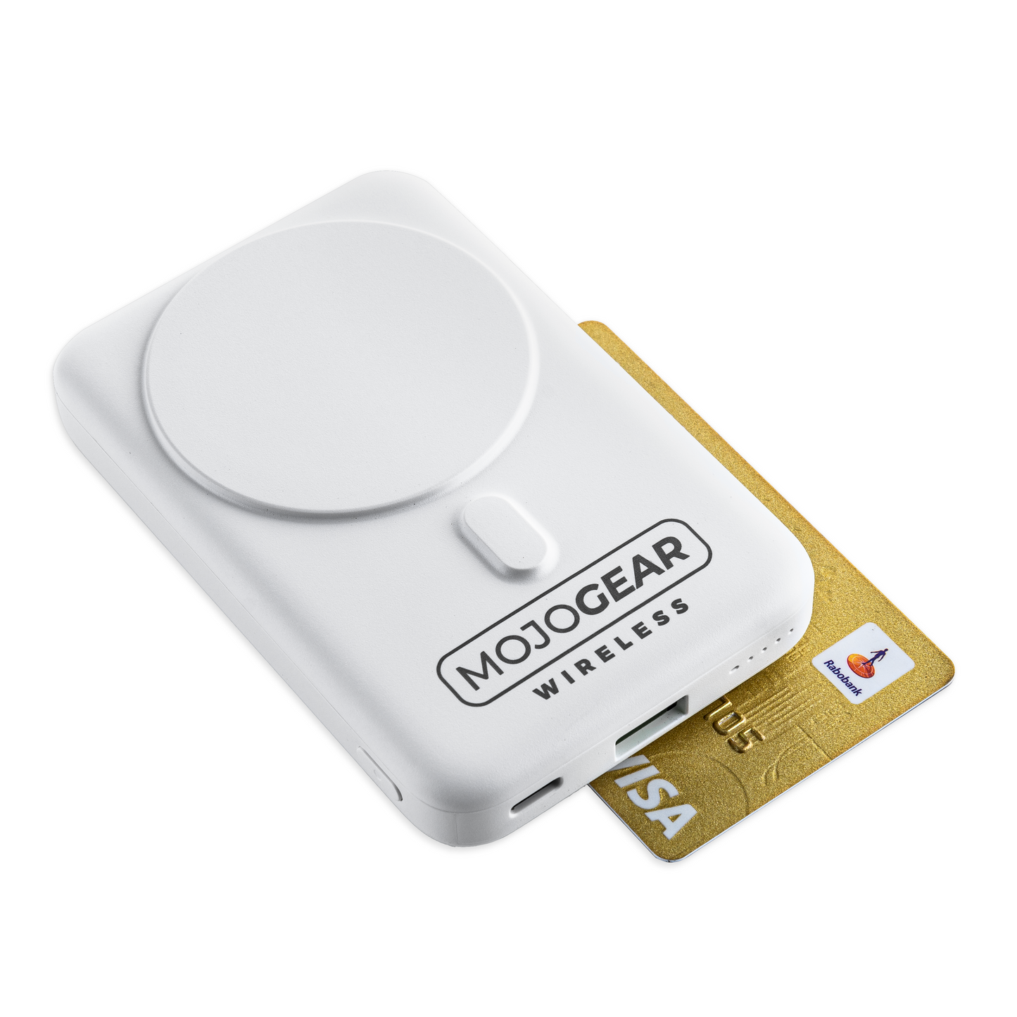 MOJOGEAR Wireless MagSafe powerbank 10.000 mAh - Magnetisch en Draadloos voor Android en iPhone - Met standaard - Wit - Powerbanks
