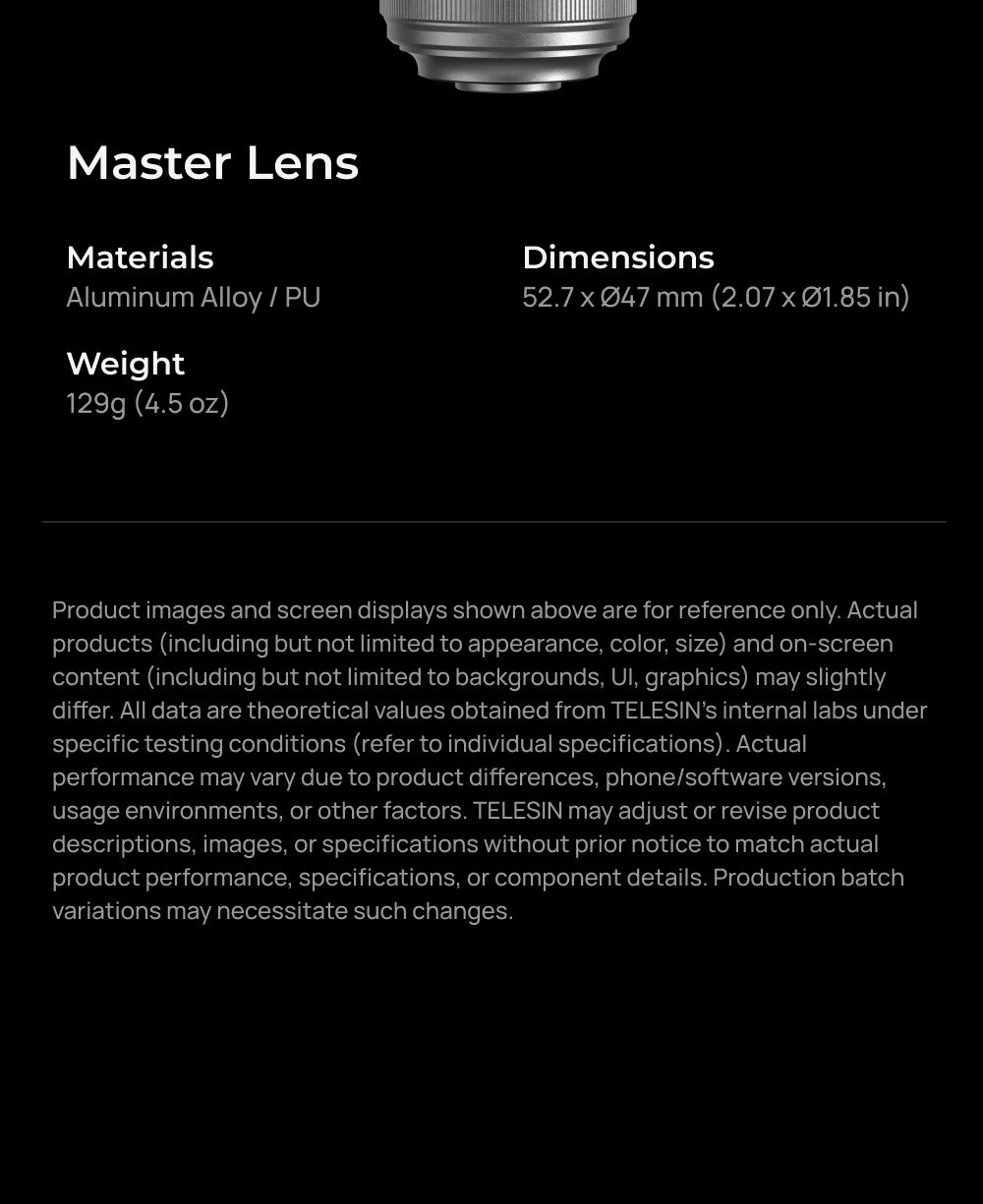 Telesin Master Lens 2X Tele für iPhone 17 Pro – Teleobjektiv für Telesin Master Grip