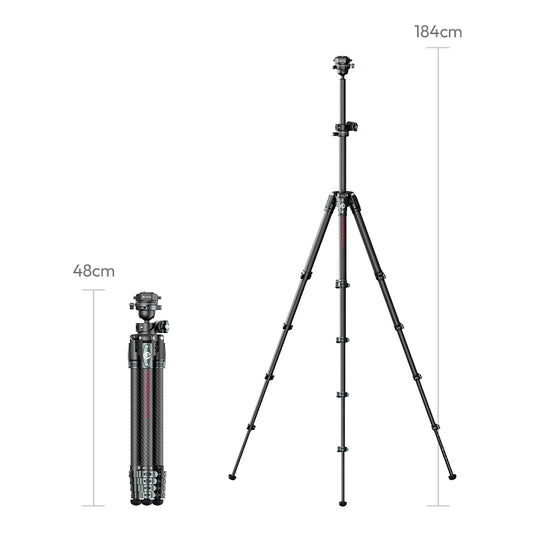 Ulanzi GlideGo JJ05 Photo Tripod met kantelbare arm - Carbon - Grote statieven