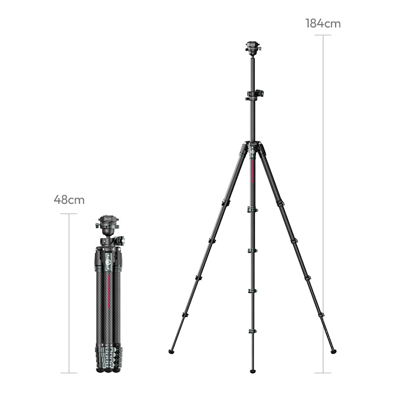 Ulanzi GlideGo JJ05 Carbon-Fotostativ mit neigbarem Arm