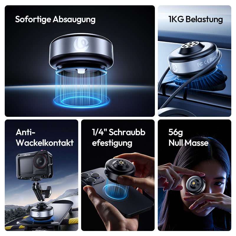 Ulanzi SK-23 Elektrischer Saugfuß mit 1/4"-Schraube