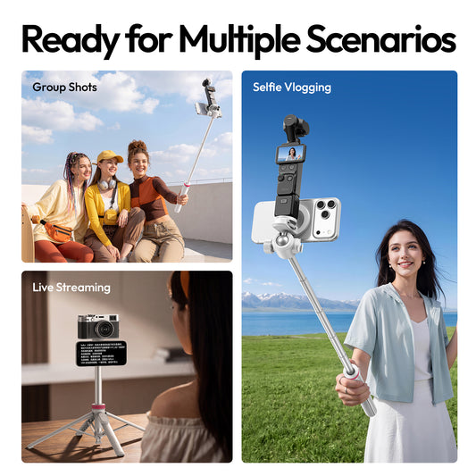 Ulanzi MT-44 M magnetische selfiestick statief met remote - Wit - Grote statieven
