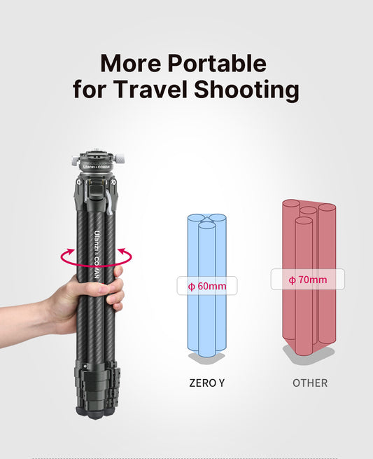 Ulanzi x Coman Zero Y Carbon lichtgewicht Travel Statief - Grote statieven