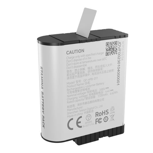 Telesin Stamina Wintersport Batterij voor GoPro 9 / 10 / 11 / 12 - 1750 mAh - GoPro-accessoires