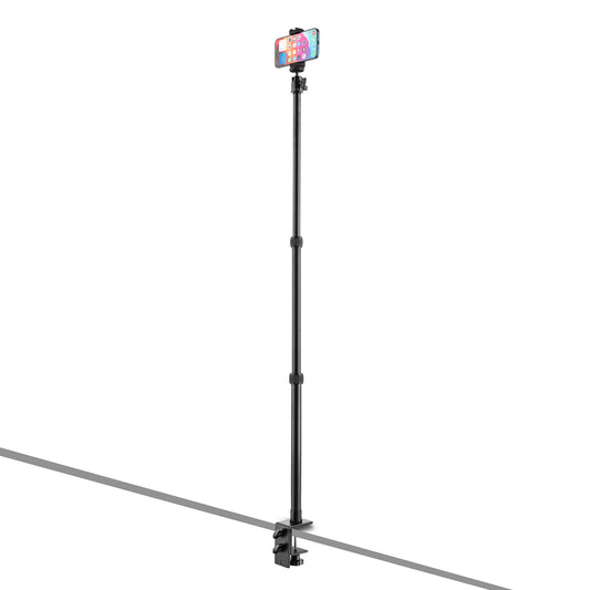 MOJOGEAR uitschuifbaar statief met tafelklem - Inclusief statiefkop en telefoonhouder - Vaste statieven