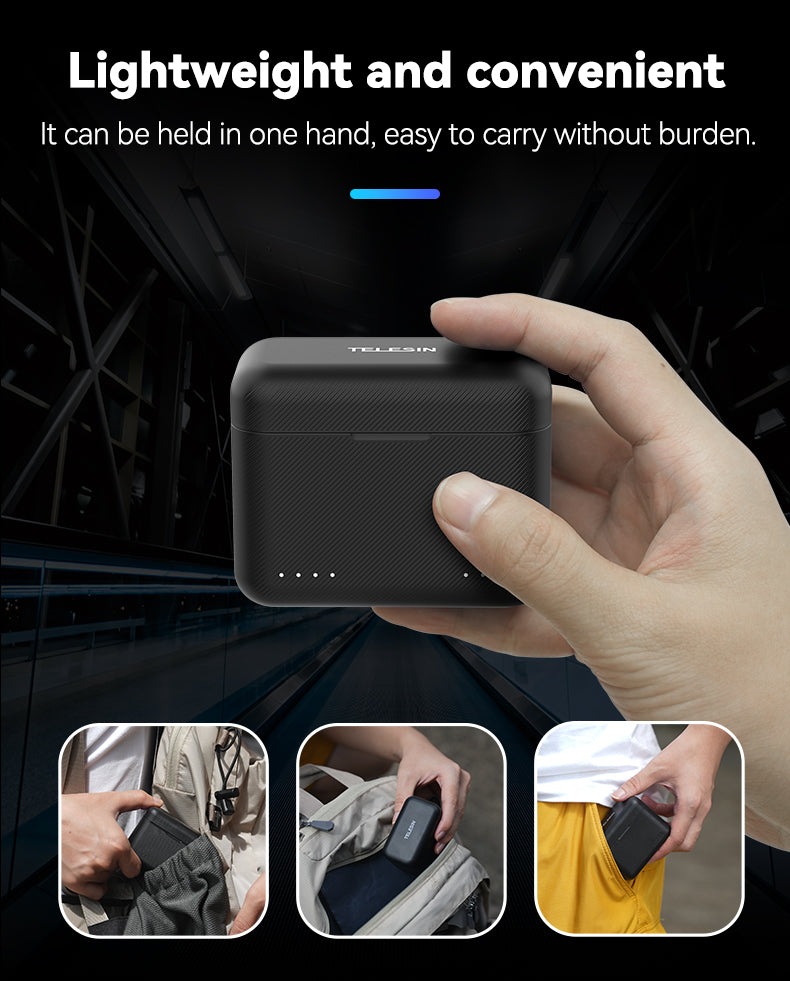 Telesin Ladebox für Insta360 X3 Akkus (2 Steckplätze)