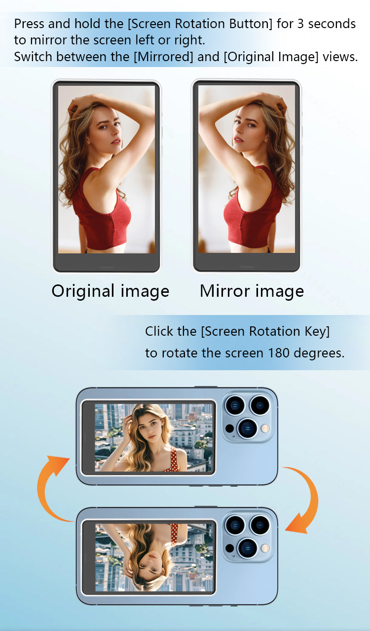 MOJOGEAR VS3 Selfie Vlog Monitor draadloos + bedraad - Wit -