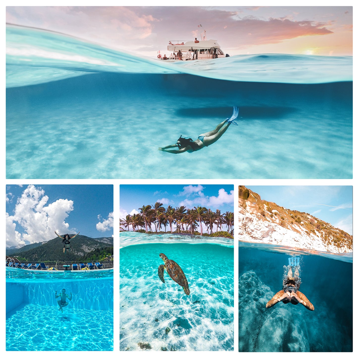 Telesin Waterdichte Dome behuizing voor GoPro Hero 9,10,11 en 12 - GoPro Onderwater-accessoires