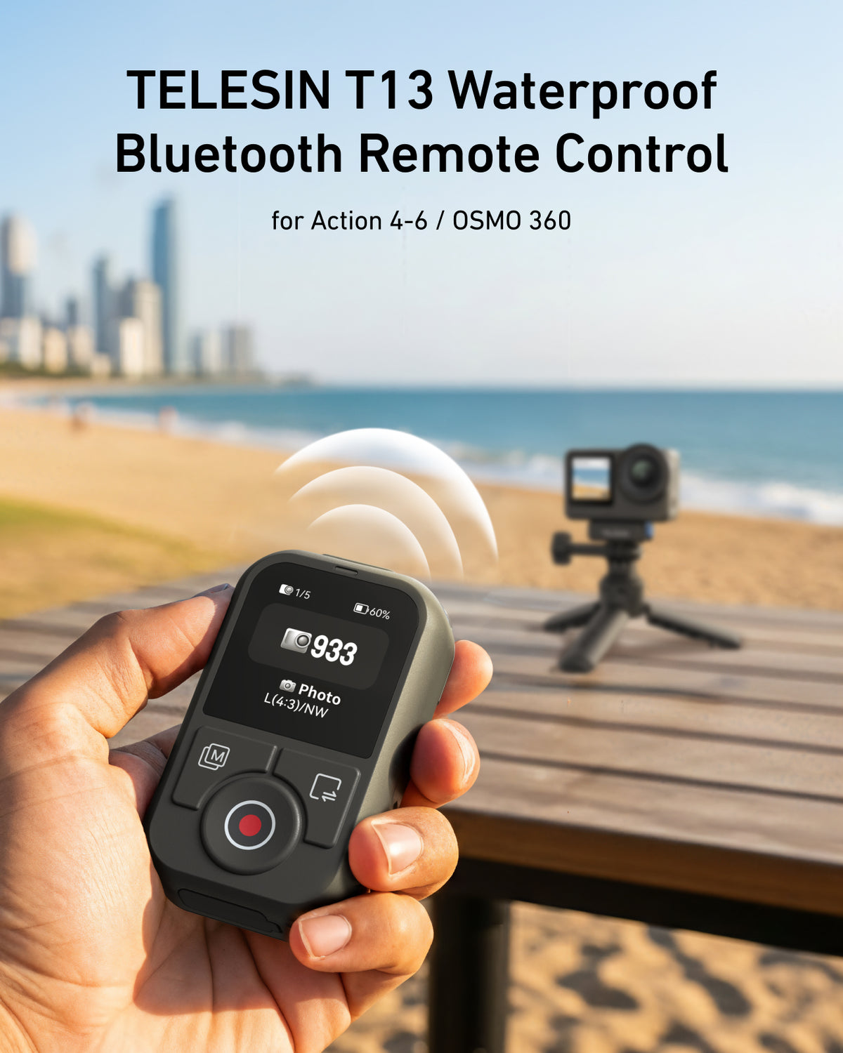 Telesin T13 Bluetooth-Fernbedienung für DJD Osmo Action – Wasserdicht