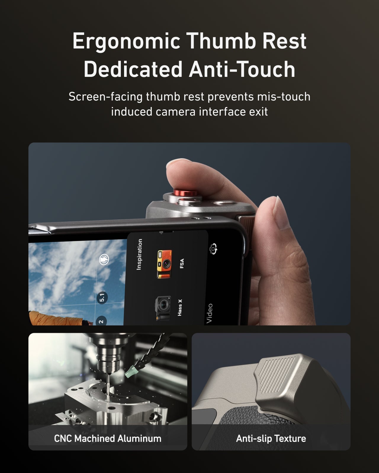 Telesin Master Grip für Samsung S26 Ultra – Creator Combo mit Lampe und Filter – Schwarz